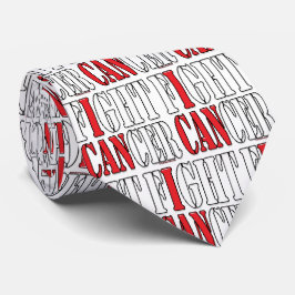 Jag kan kämpa mot cancer Tie med röd svart vit des Slips