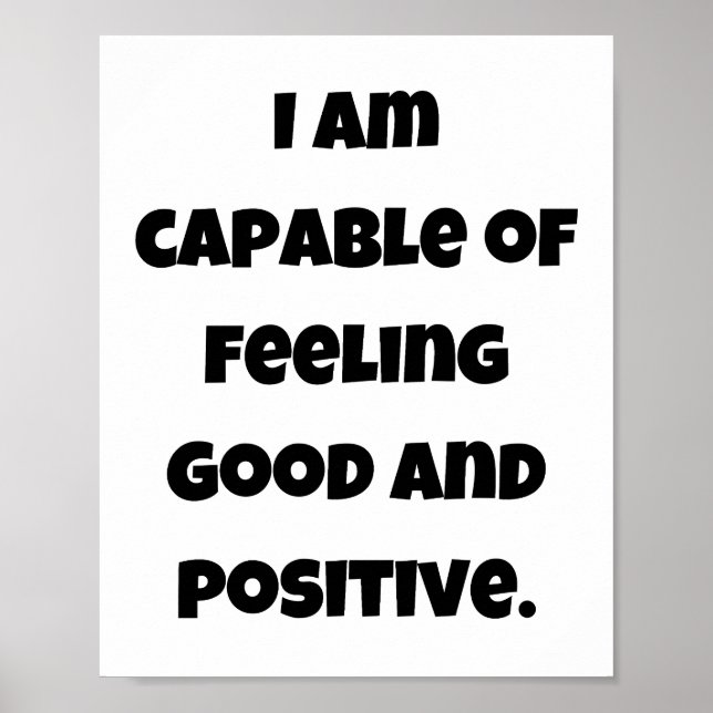 Jag kan känna bra och positiv poster (Framsidan)