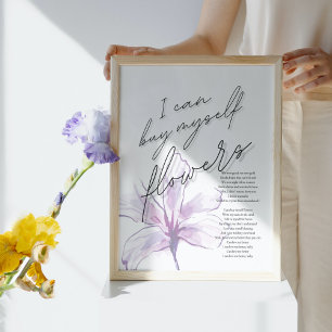 Jag kan köpa blommor som Lyric Sång Poster