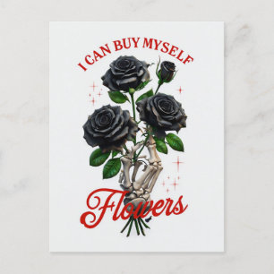 Jag kan köpa Myself Flowers Skeleton Hand och Ro Vykort