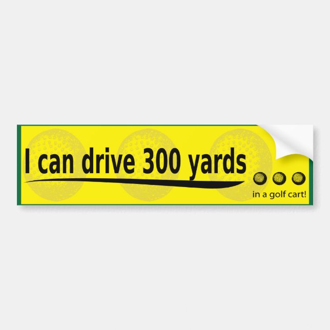 jag kan köra 300 yards bildekal (Framsidan)