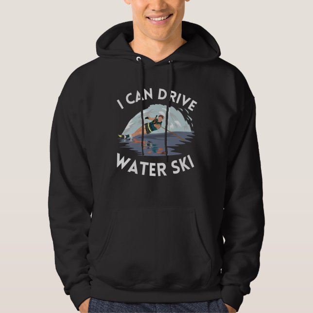 Jag kan köra Vatten Ski Hoodie (Framsida)