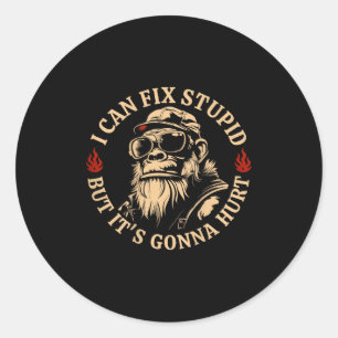 Jag kan laga Stud, men det Ontr Monkey Funny (o Runt Klistermärke