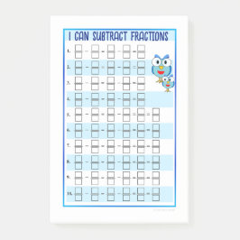 Jag kan lägga till bråktal - blå post-it-antecknin post-it block