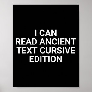 Jag kan läsa textkursiv utgåva från antikens numme poster