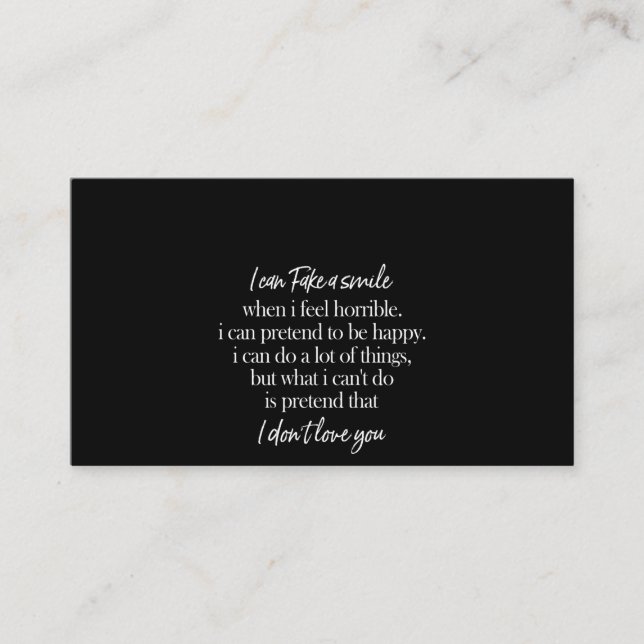 Jag kan låtsas le visitkort (Framsida)