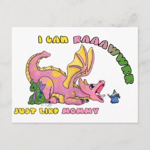 Jag kan RAWR, precis som Mamma söt baby dragon-fli Vykort