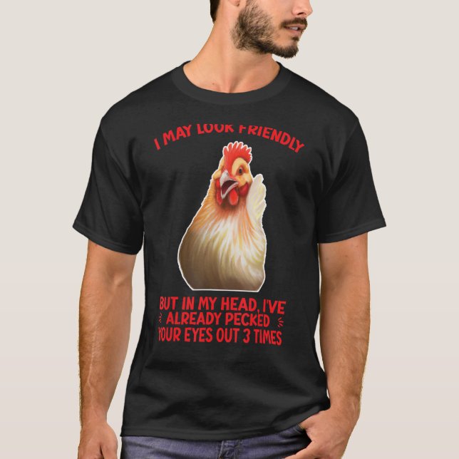 JAG KAN SE FRIENDLY CHICKEN HUMOR T SHIRT (Framsida)