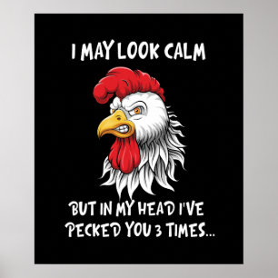 Jag kan se Lugn Chicken Funny Tupp Poster