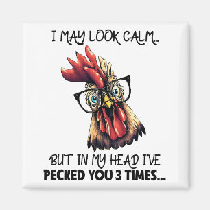 Jag kan se Lugn Chicken Hen Sarcasm Funny Fridge Magnet