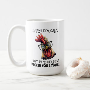 Jag kan se Lugn Chicken Hen Sarcasm Funny Kaffemugg