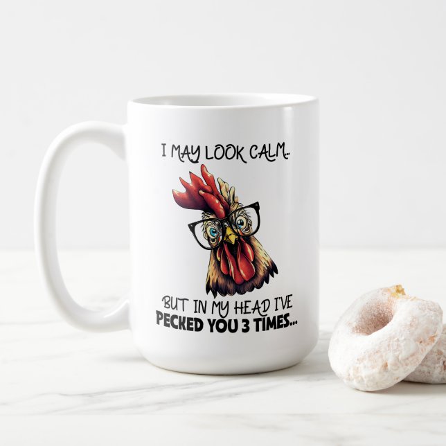 Jag kan se Lugn Chicken Hen Sarcasm Funny Kaffemugg (Med munk)