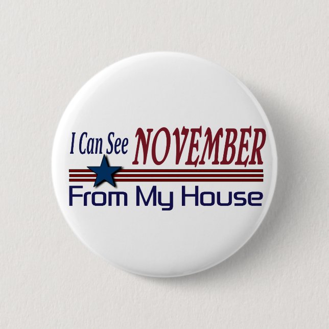 Jag kan se November från mitt hus Knapp (Framsida)