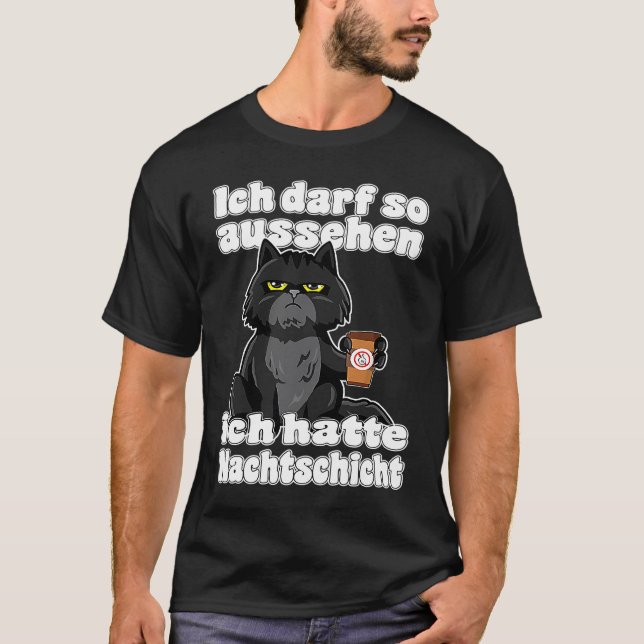 Jag kan se så Jag hade Nightshift Cat T Shirt (Framsida)