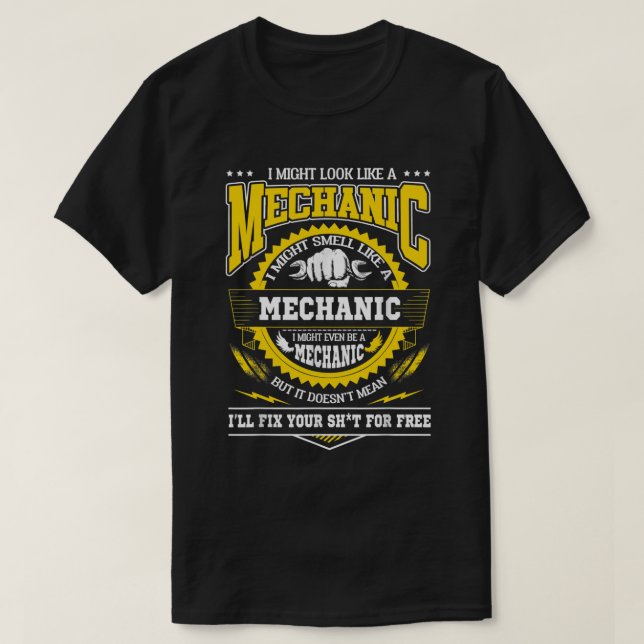 Jag kan se ut som en mekanisk t shirt (Design framsida)