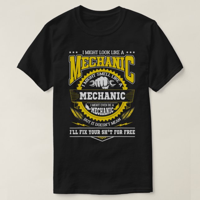 Jag kan se ut som en mekanism som en mekanisk t shirt (Design framsida)