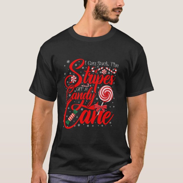 Jag kan suga Rand från en Candy cane-jul T Shirt (Framsida)