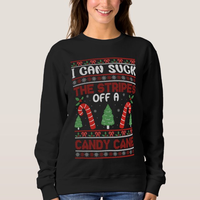 Jag kan suga Rand vid Candy cane T Shirt (Framsida)