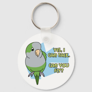 Jag kan tala Quakerparakiter Keychain Nyckelring