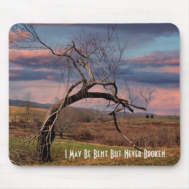 Jag kan vara böjd men aldrig bruten musmatta (Framsidan)