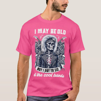 Jag kan vara gammal rolig pappa rock 80s hår rock t shirt