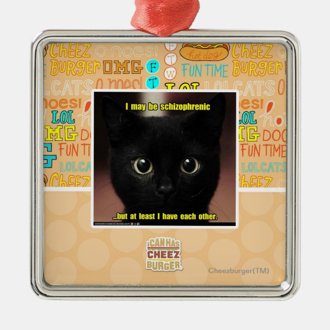 Jag kan vara schizophrenicen julgransprydnad metall (Framsidan)