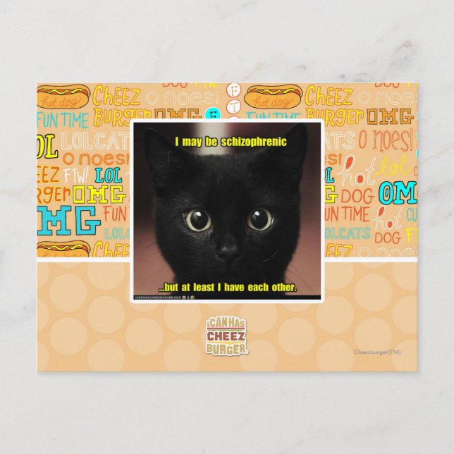 Jag kan vara schizophrenicen vykort (Framsida)