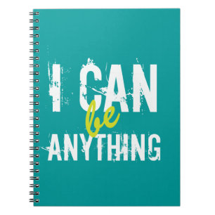 Jag kan vara vilken inspirerande motivation som he anteckningsbok med spiral