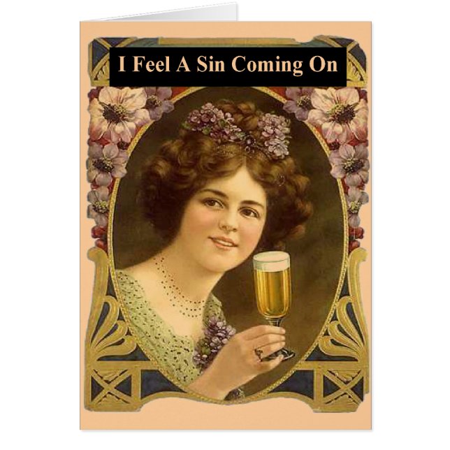 Jag känner att det kommer en sin på hälsningskort (Framsidan)