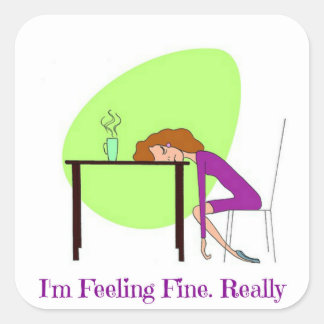 Jag känner Bra Fibromyalgia Awareness Sticker Fyrkantigt Klistermärke
