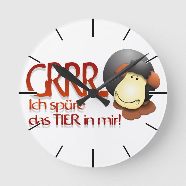 "Jag känner djuret inom mig!" Rund Klocka (Framsida)