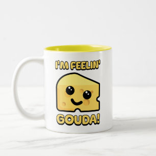 Jag känner Gouda! Tecknad för cute-ost Två-Tonad Mugg
