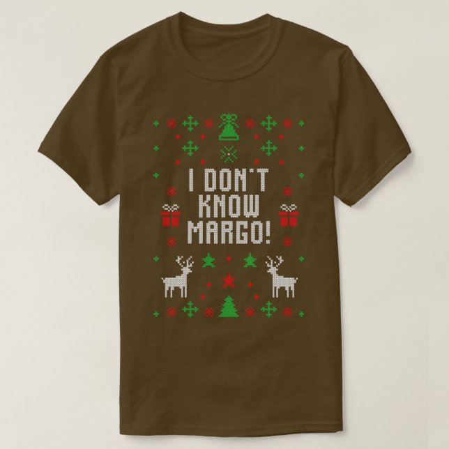 Jag känner inte Margo Funny Ugly jul Sweater Chr T Shirt (Design framsida)