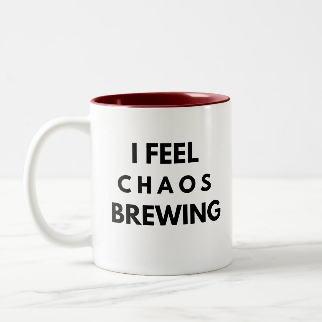 Jag Känner Kaos Bra Brewing - Rolig Ångest Två-Tonad Mugg (Vänster)