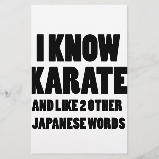 Jag känner karate brevpapper (Framsida)