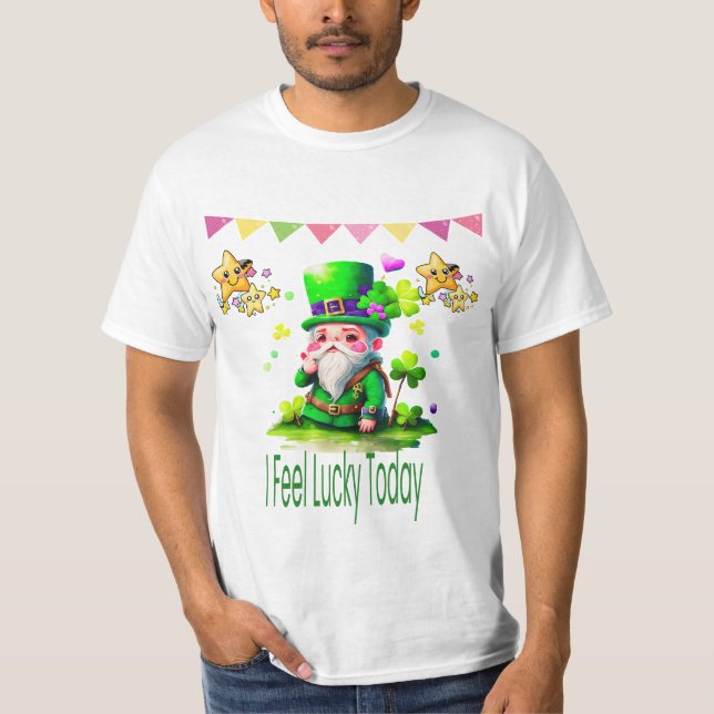 Jag känner Lucky idag -St. Patrick's Day Lucky Des T Shirt (Framsida)