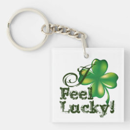 Jag känner Lucky, St. Patrick's Day, Square Keycha