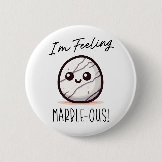 Jag känner Marble-ous - Cute Geology Pun Tecknad Knapp