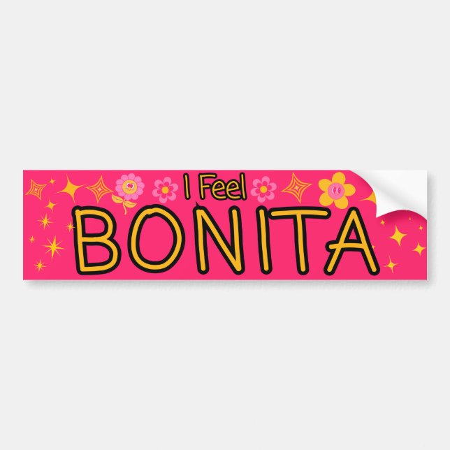 Jag Känner Mig Bonita Estetisk Groovy  Bildekal (Framsidan)