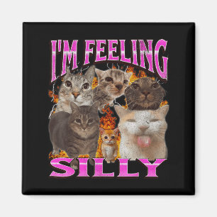 Jag Känner Mig Dumt Roligt Katt Meme Bootleg Grafi Magnet