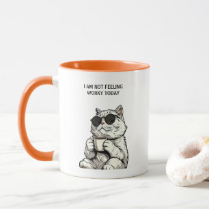 Jag Känner Mig Inte Arbetsam Idag Cool Kaffe Katt Mugg
