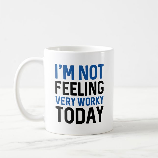 Jag känner mig inte särskilt orolig idag kaffemugg (Vänster)
