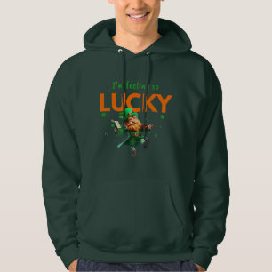 Jag Känner Mig Så Lucky Dansande Leprechaun Shamro Hoodie