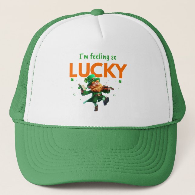Jag Känner Mig Så Lucky Dansande Leprechaun Shamro Keps (Framsida)