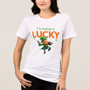 Jag Känner Mig Så Lucky Dansande Leprechaun Shamro T Shirt