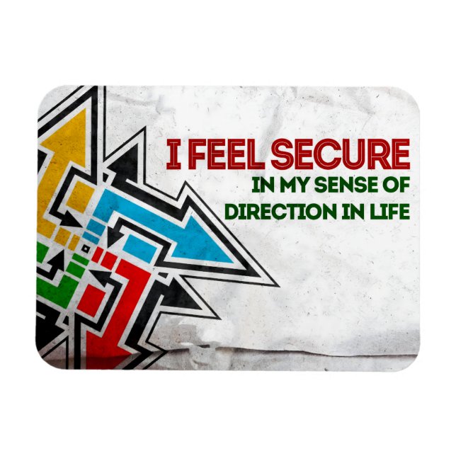 "Jag känner mig säker" flexibel mobilitetsbekräfte Magnet (Horisontell)