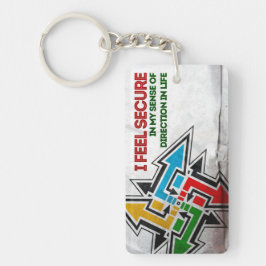 "Jag känner mig säker" Motiveringsbekräftelse Nyckelring