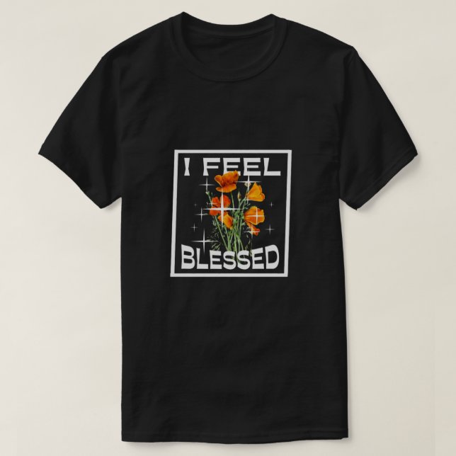 Jag känner mig välsignad grundläggande Mörk T-Shir T Shirt (Design framsida)