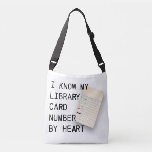 Jag känner mitt Bibliotek-kort till hjärtat Axelväska
