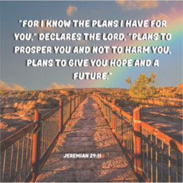 Jag känner till planerna för dig, Jeremiah 29:11 B Klistermärken